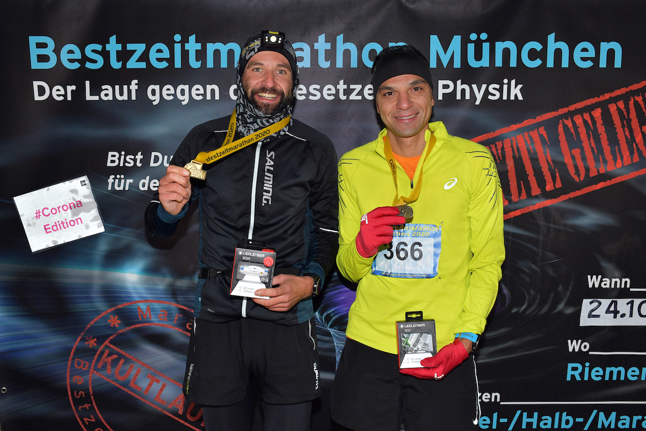 Bestzeitmarathon München - der Lauf gegen die Gesetze der Physik am 24.10.2020 in München-Riem.
Fotocredit
Hannes Magerstaedt