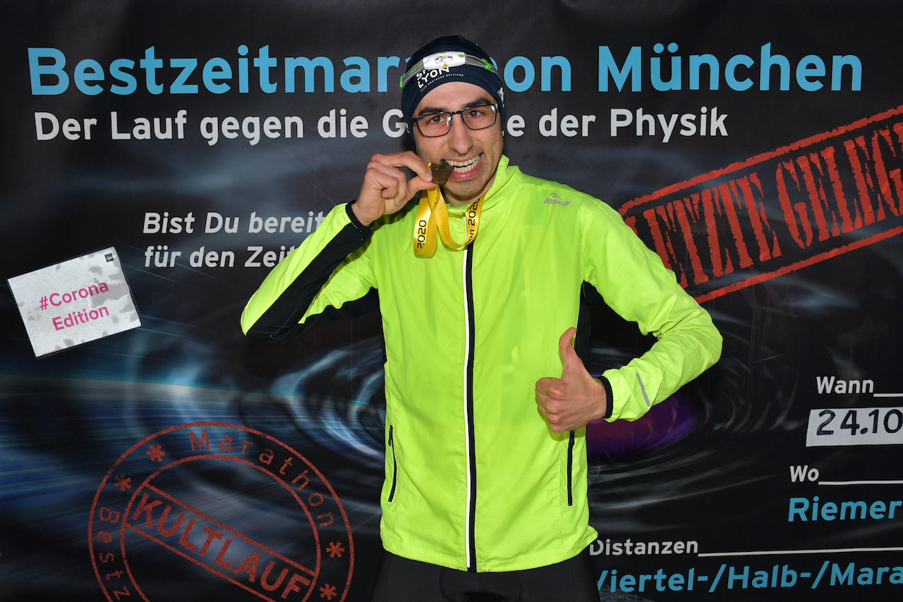 Bestzeitmarathon München - der Lauf gegen die Gesetze der Physik am 24.10.2020 in München-Riem.
Fotocredit
Hannes Magerstaedt