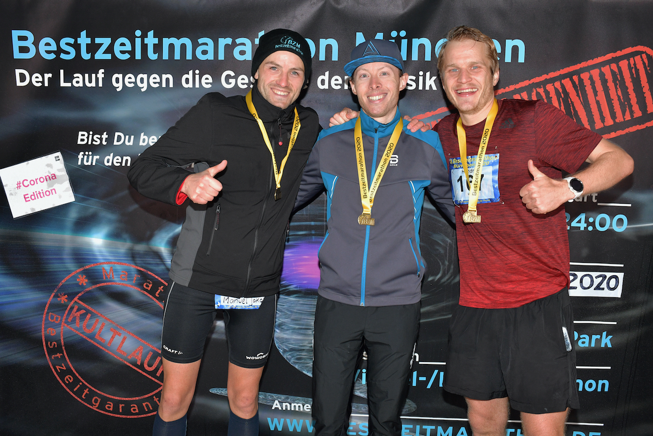 Bestzeitmarathon München - der Lauf gegen die Gesetze der Physik am 24.10.2020 in München-Riem.FotocreditHannes Magerstaedt