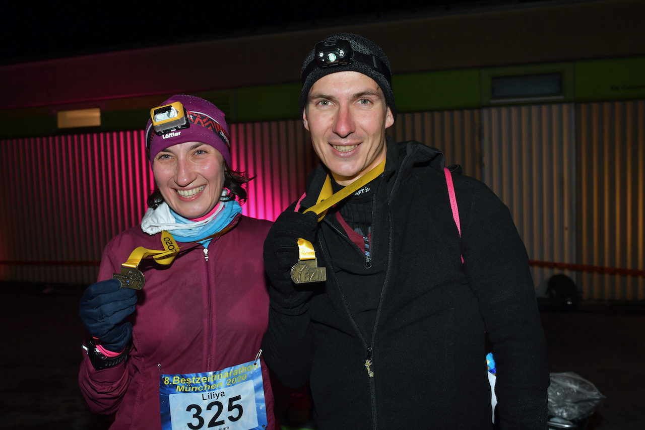 Bestzeitmarathon München - der Lauf gegen die Gesetze der Physik am 24.10.2020 in München-Riem.FotocreditHannes Magerstaedt