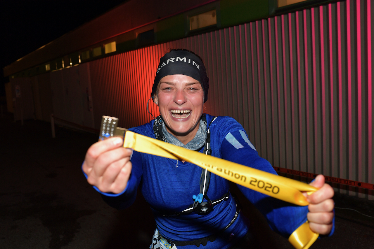 Bestzeitmarathon München - der Lauf gegen die Gesetze der Physik am 24.10.2020 in München-Riem.FotocreditHannes Magerstaedt