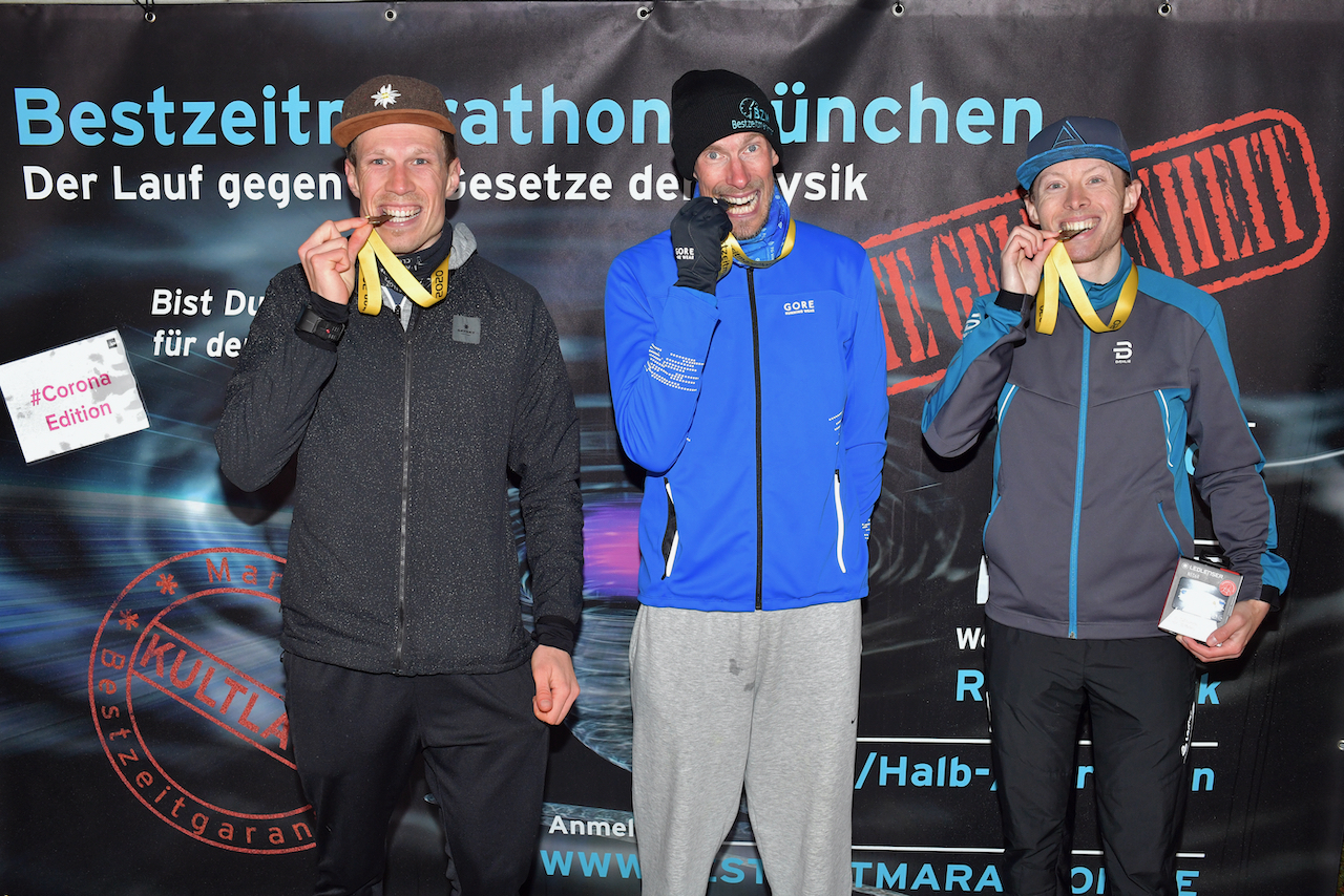 Bestzeitmarathon München - der Lauf gegen die Gesetze der Physik am 24.10.2020 in München-Riem.FotocreditHannes Magerstaedt