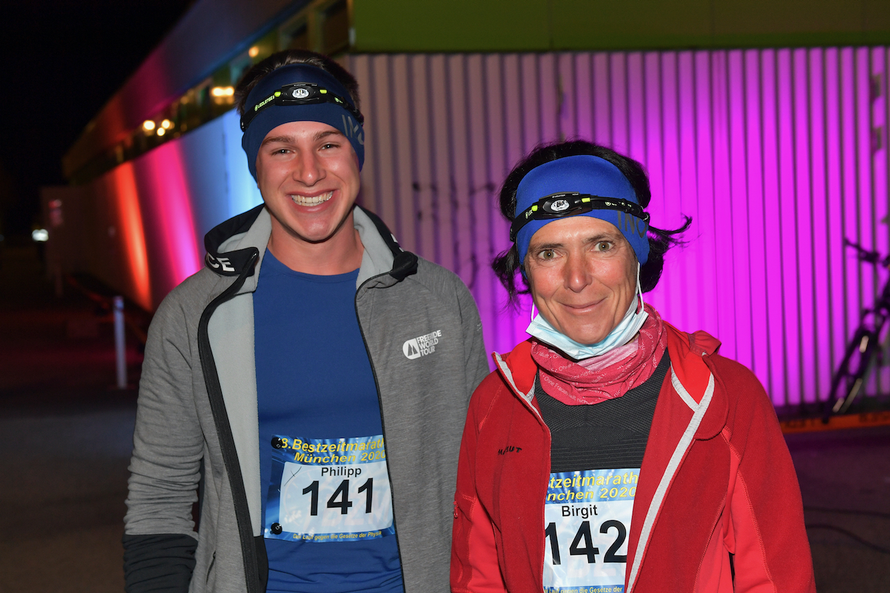 Bestzeitmarathon München - der Lauf gegen die Gesetze der Physik am 24.10.2020 in München-Riem.FotocreditHannes Magerstaedt